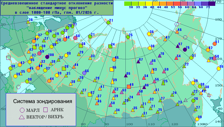 ���������� ������������������ �������� '����������-�������' ��� ������������� � ���� 1000-100 ���