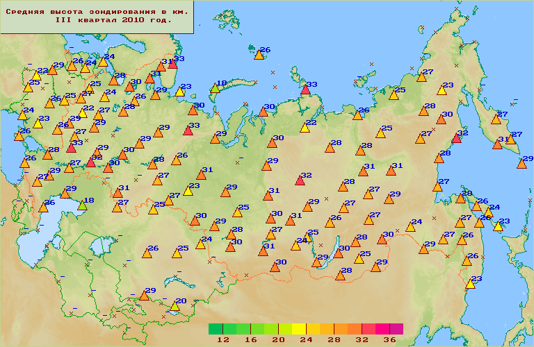 Средняя высота зондирования