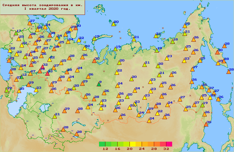 Средняя высота зондирования