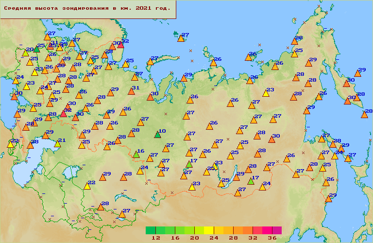 Средняя высота зондирования